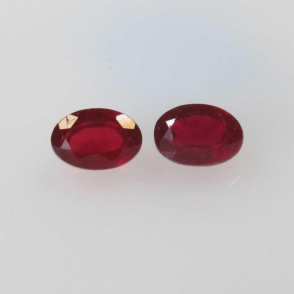 1.58 Ctw Natural Red Ruby Oval Pair (1 of 2)