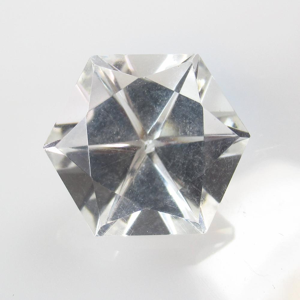 16.39 Ct Natural White Topaz Hexagonal Cut (1 of 2)