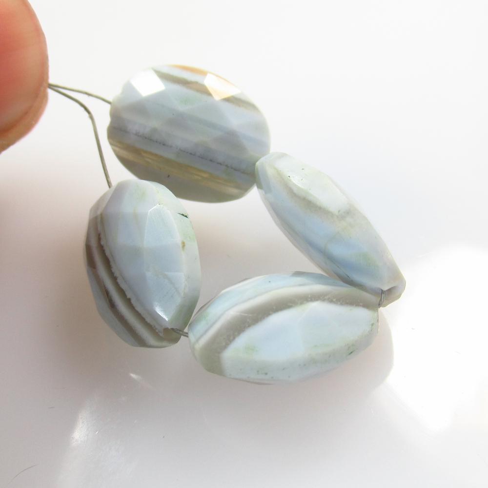 28.29 Ct Natural 4 Drilled Dendrite Opal Dumble Beads (1 of 2)