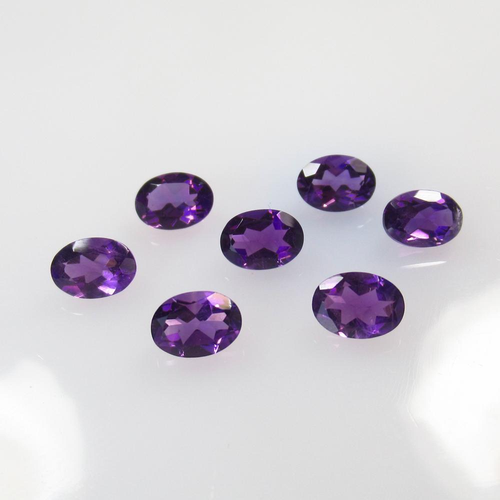 5.23 Ct Natural 7 Purple Amethyst Oval Necklace Set (1 of 2)
