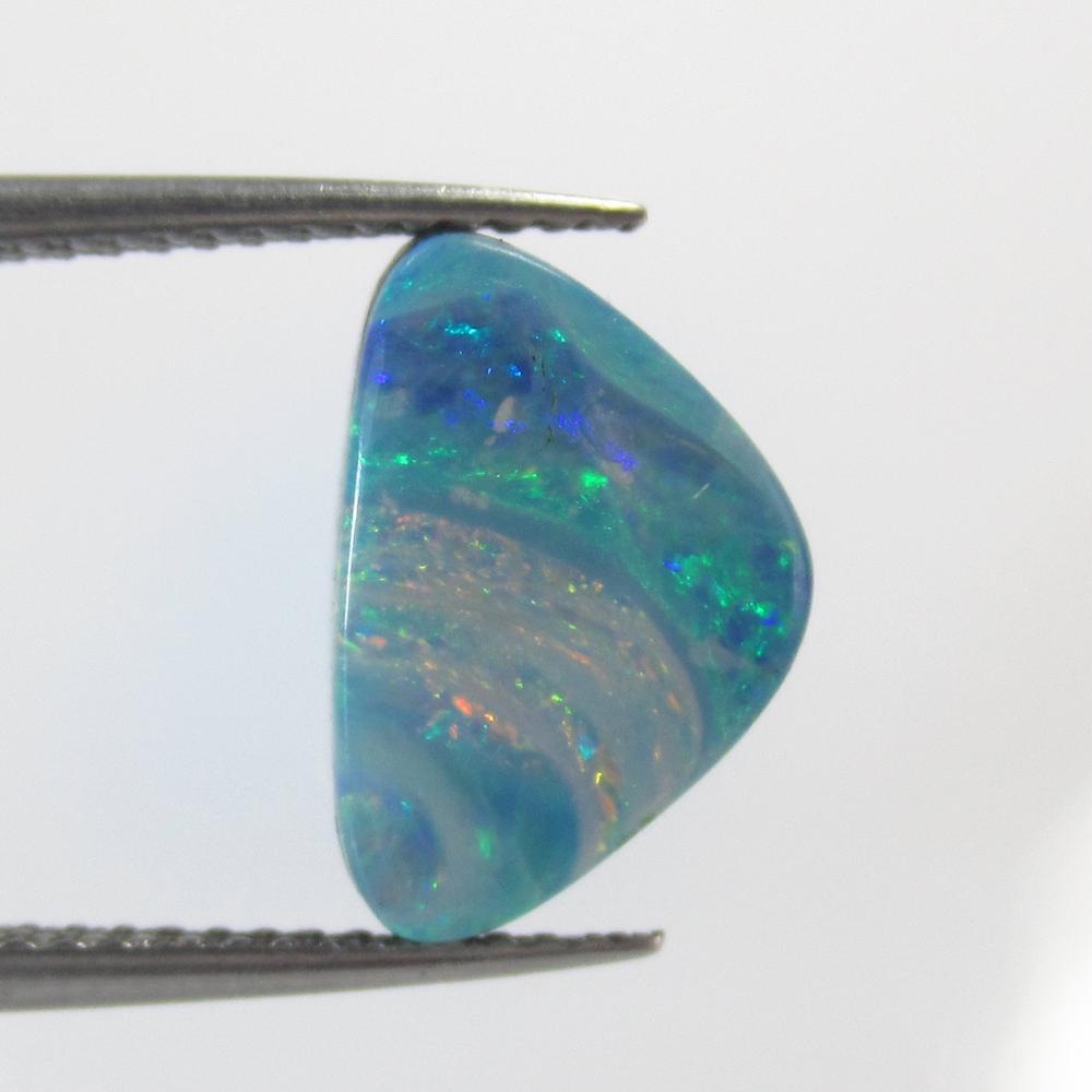 3.06 Ct Natural Australian Black Opal Trillion Cabochon (1 of 2)
