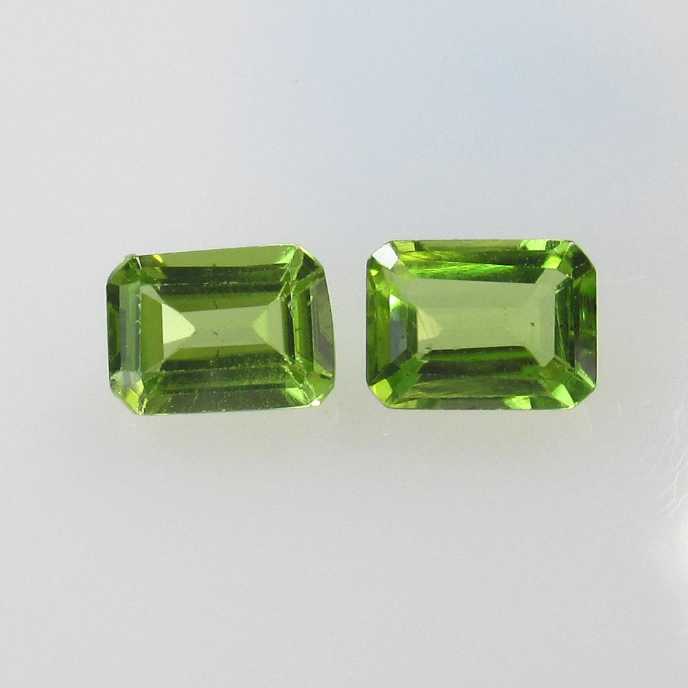 2.01 Ct Natural Peridot Octagon Pair (1 of 2)