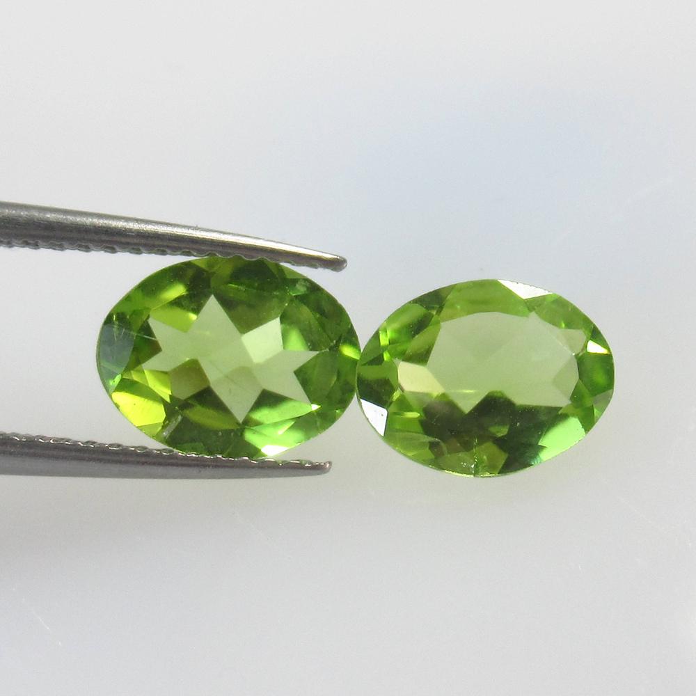 2.74 Ct Natural Pakistan Peridot Oval Pair (1 of 2)