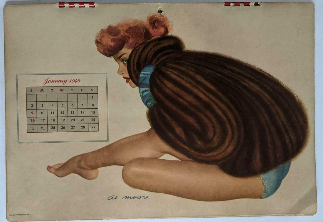 VINTAGE 1949 PIN - UP GIRL CALENDAR w ARTWORK by AL (1 of 5)