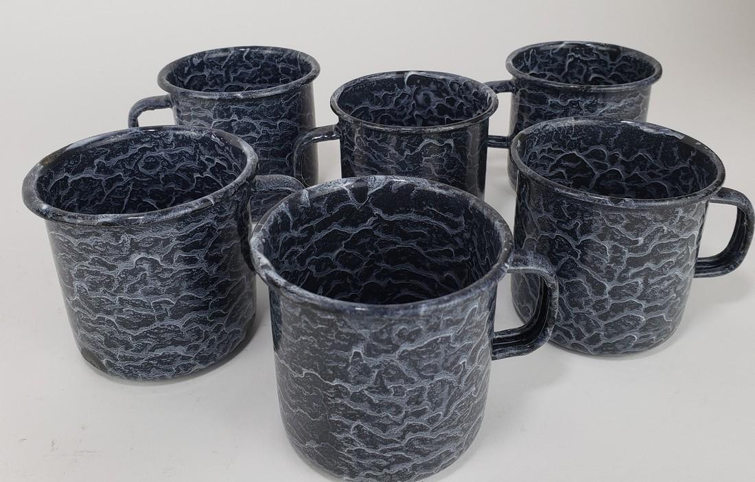lot of 6 Gray Graniteware Cups, matching (1 of 6)