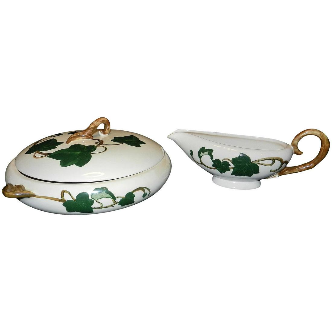 Vintage California Ivy Casserole Dish and Gravy Boat by: This beautiful Metlox Poppytrail California Ivy Casserole Dish. It was produced between 1946 and 1984 when it was discontinued. No other Metlox pattern surpassed the lengthy production run of Californ