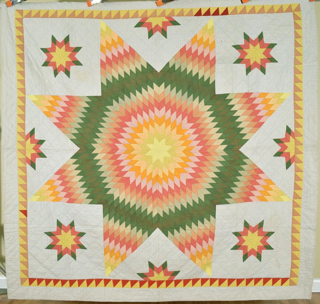 1870's Star of Bethlehem Quilt, Sawtooth Border (1 of 10)