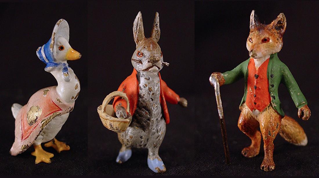 Three miniature Vienna Bronze Beatrix Potter figures (1 of 7)