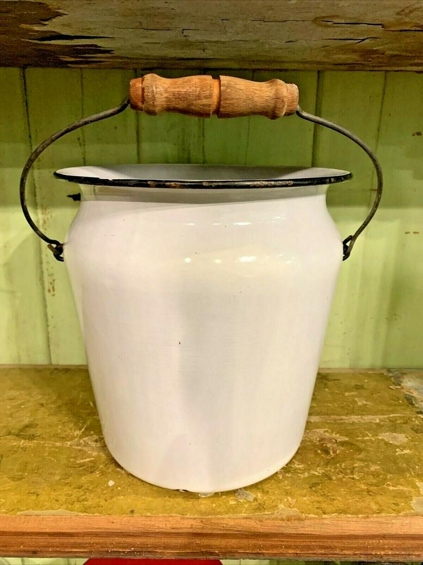 PRIMITIVE ENAMEL MILK PAIL BALE HANDLE (1 of 6)