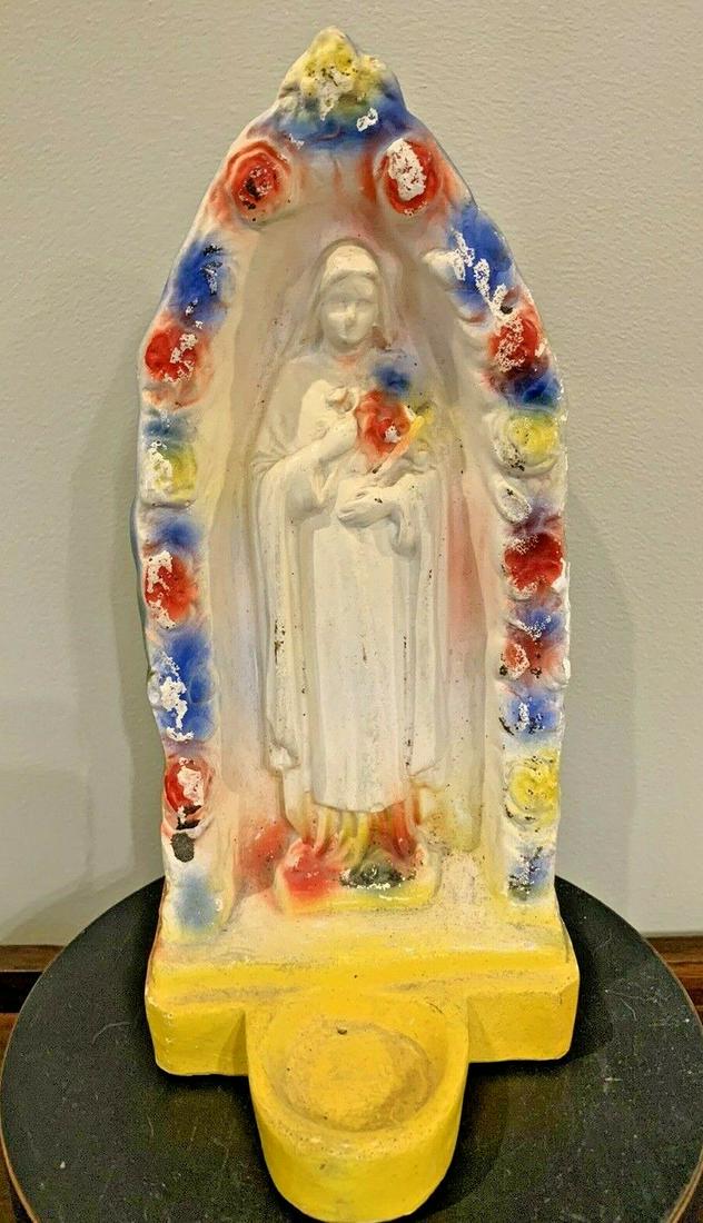 1940-50's Virgin Mary Grotto Shrine Chalkware (1 of 7)