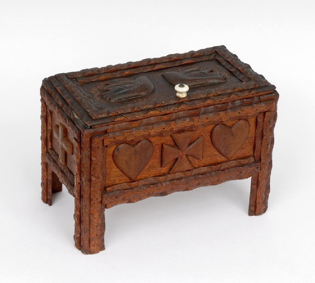 Tramp Art Box with Doves & Hearts (1 of 7)