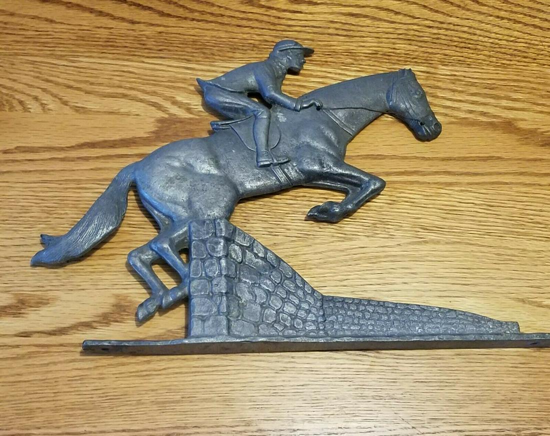 Aluminum weathervane equestrian horse jumping 1950 (1 of 3)