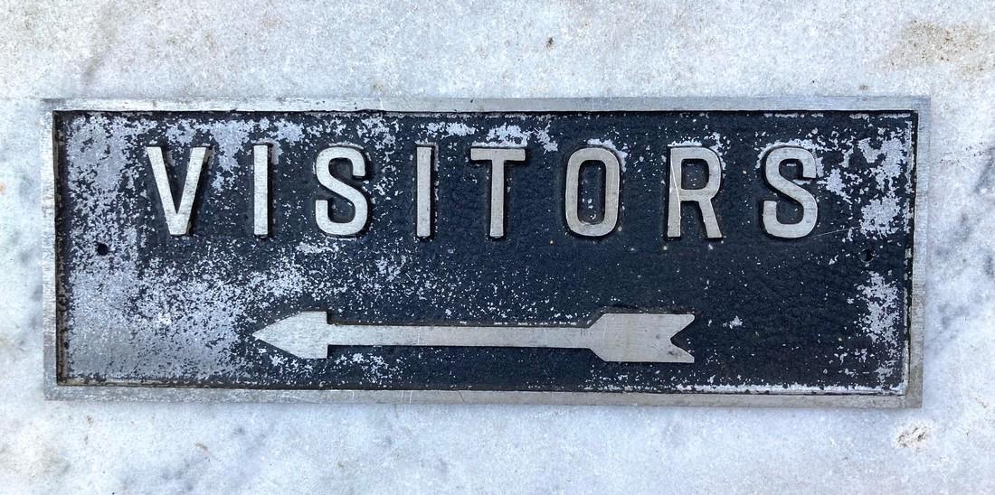 C1950 VISITORS cast aluminum sign. (1 of 4)
