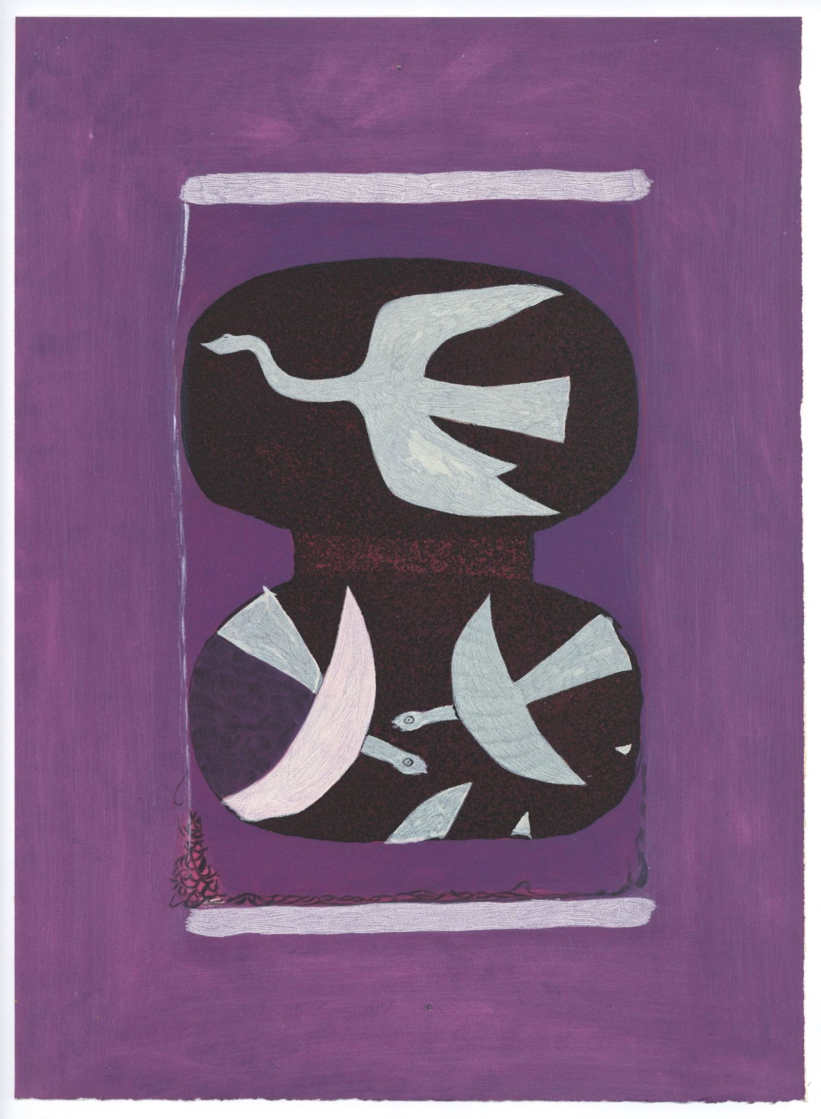 Georges Braque lithograph "Trois oiseaux sur fond (1 of 1)