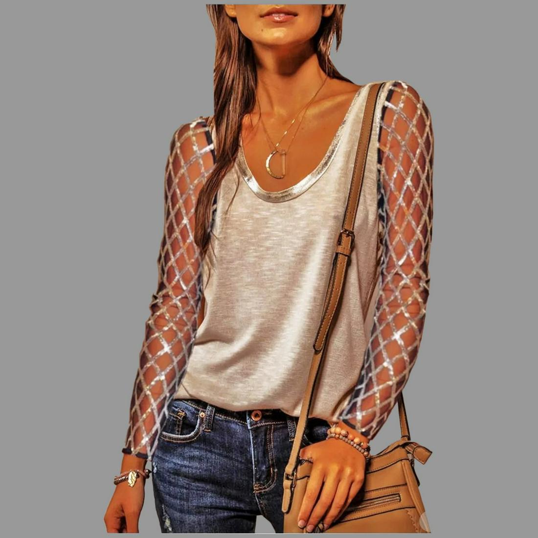 Vtg Solid Sequin Harlequin design Long sleeve round: A very beautiful Harlequin and cotton blend Top Round Neck with silver sequins look Almost like new A size M and a Beauty. Reserve: $70.00 Shipping: Domestic: Flat-rate of $29.00 to anywhere within th