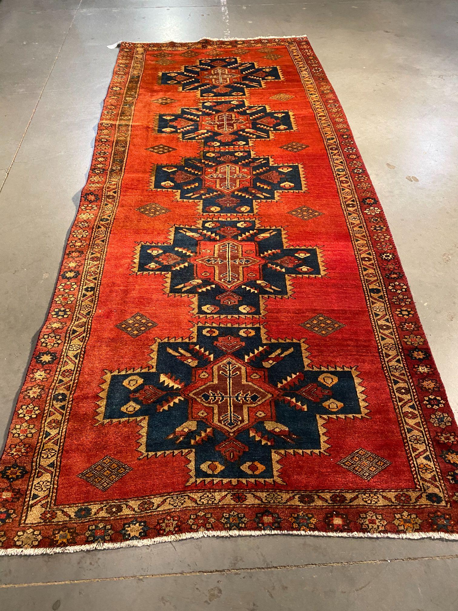 STUNNING PERSIAN VINTAGE RUG 4'.10"X10'.6" (1 of 9)