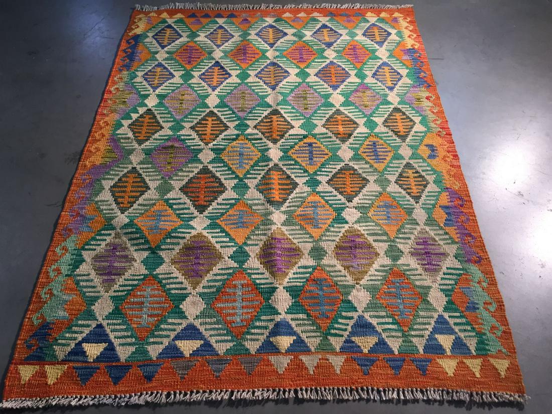 COLORFUL HAND KNOTTED KLIM RUNNER 4x5.9 (1 of 7)