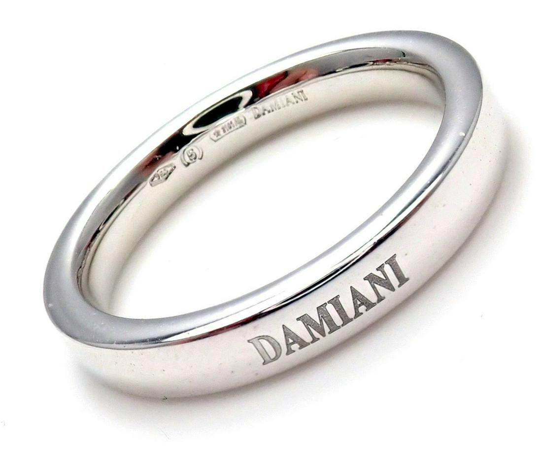 Rare! Authentic Damiani 18k White Gold 3.5mm Band Ring (1 of 5)