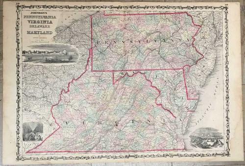 Colton's Pennsylvania Virginia Delaware and Maryland (1 of 1)