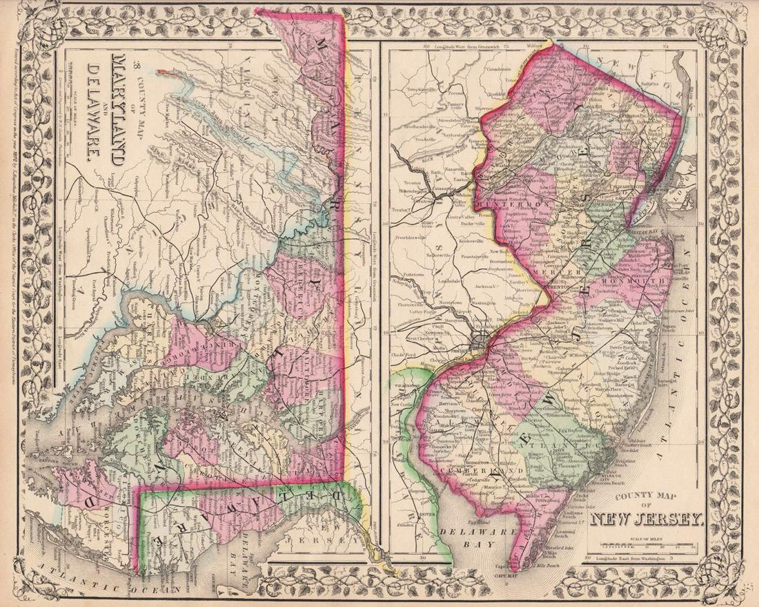 Mitchell: Maryland & Delaware / New Jersey, 1870 (1 of 1)