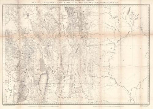 Parts of Western Wyoming, Southeastern Idaho and: Title: Parts of Western Wyoming, Southeastern Idaho and Northeastern Utah Surveyed in 1877 Cartographer: HAYDEN, F.V. Publisher: U.S. G. & G.S. Size: 22.75 X 33.25 Shows Bear Lake region. Fold repairs