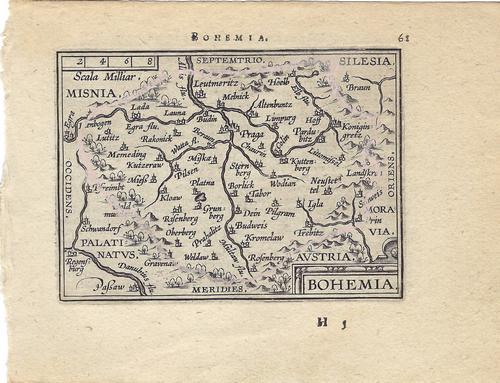 1602 Ortelius Map of Czech Rep. -- Bohemia: Title: 1602 Ortelius Map of Czech Rep. -- Bohemia Cartographer: A Ortelius Year / Place: 1602, Antwerp Map Dimension (in.): 3 X 4.1 in. This is an attractive smaller map of much of the Czech Rep. The 
