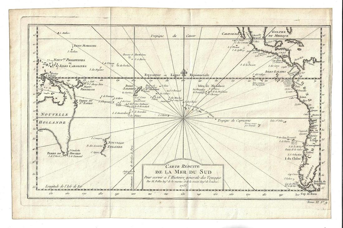 1753 Fine Folding Map of the South Seas (1 of 1)