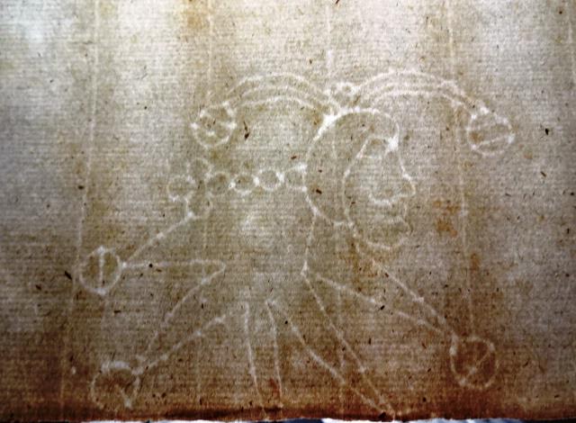 17th C Leaf Watermark of Jester (1 of 1)
