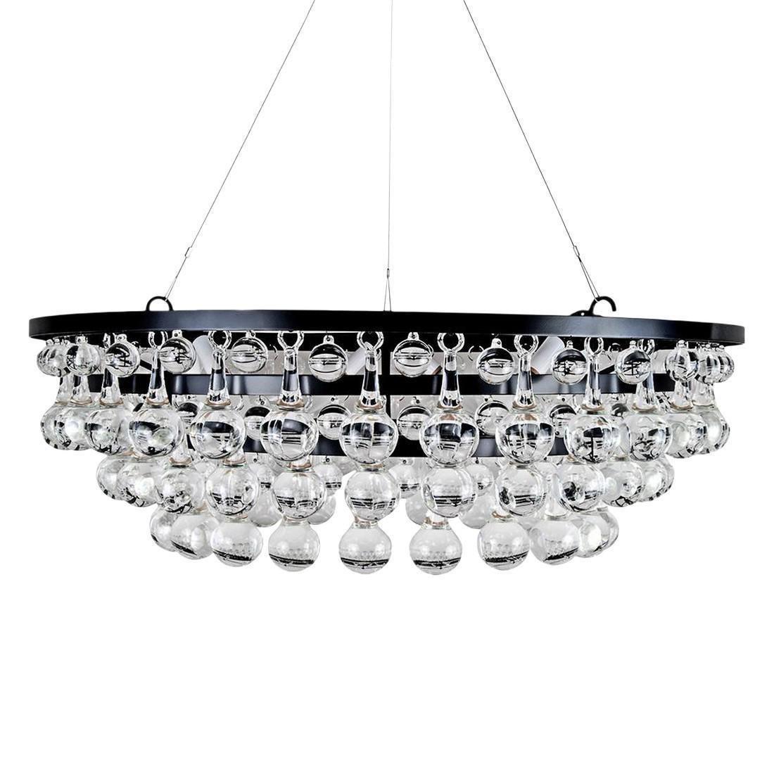 Modern 3-Tier Solid Glass Ball Drops Chandelier: Title: Modern 3-Tier Solid Glass Ball Drops Chandelier DIMENSIONS: 24"W Ã— 24"D Ã— 36"L STYLES: Modern PERIOD: 2010s PLACE OF ORIGIN: North America ITEM TYPE: Vintage, Antique or Pre-owned MATER