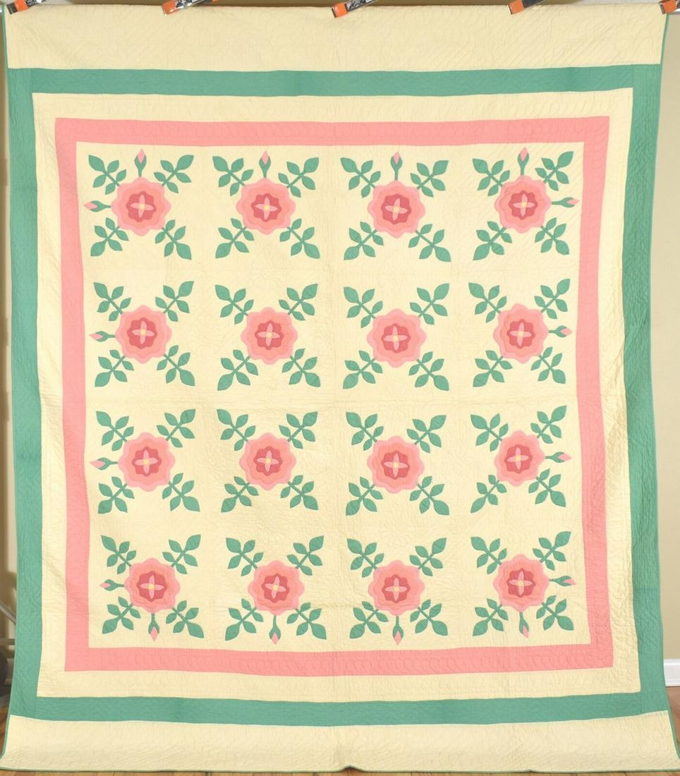 Marie Webster "American Beauty Rose" Applique Quilt (1 of 8)