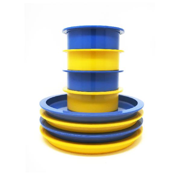 Yellow & Blue Stacking Dishes by Gunnar Cyren for Dansk (1 of 7)