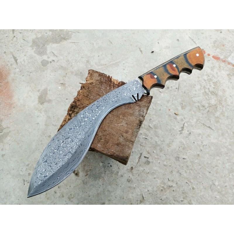 Hunting damascus steel knife boot survival micarta: Knife "Sledge" The Damascus knife is wear-resistant and effective. It can serve the owner for decades. The metal does not need sharpening and can withstand heavy loads. The product does not lose its o
