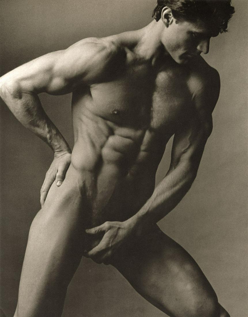 KEN HAAK - Male Nude, 1985: Artist: Ken Haak Title: Male Nude, 1985 Medium: Photo Litho, 1986, USA Dimensions: 10.4x13.3" Description: Heat Wax Mounted on 14x18" Conservation Board Artist Bio: Ken Haak (1923 - 1991) Celebrated f