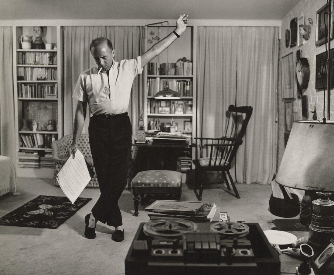 PHILIPPE HALSMAN - J. Robbins, Choreographer: Artist: Philippe Halsman Title: Jerome Robbins, Choreographer, 1959 Medium: Photo Litho, 1998, USA Dimensions: 9.95x8.2" Description: Heat Wax Mounted on 11x14" Conservation Board Artist Bio: Philippe