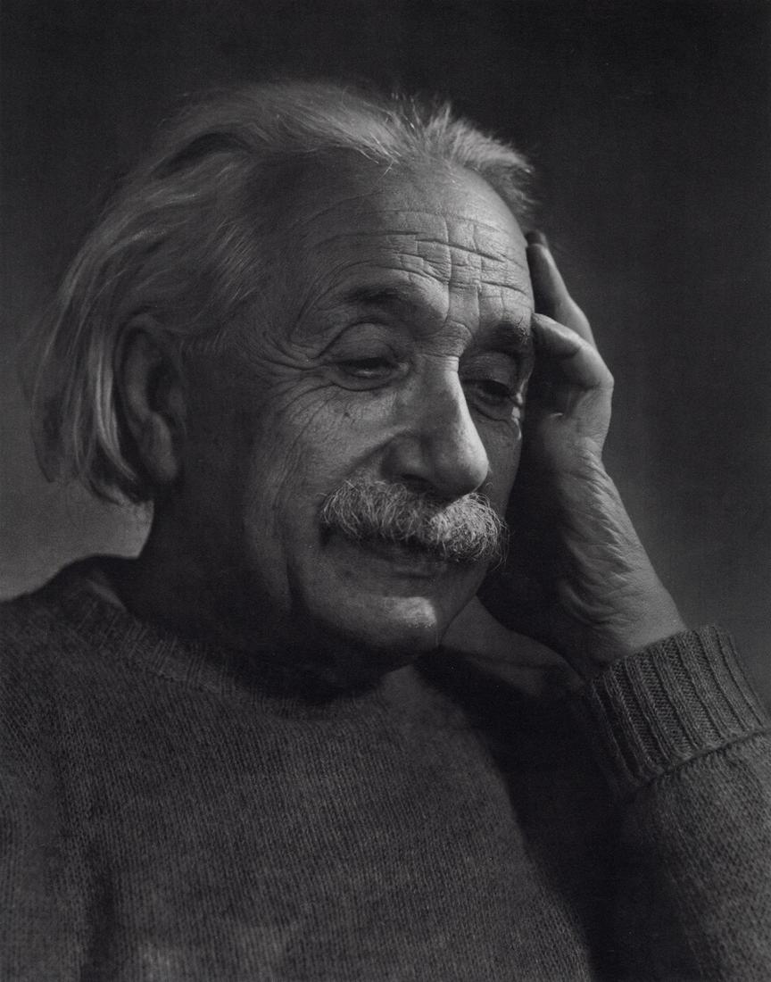 YOUSUF KARSH - Albert Einstein, 1948: Artist: Yousuf Karsh Title: Albert Einstein, 1948 Medium: Photo Litho, 1983, Switzerland Dimensions: 7.6x9.7" Description: Heat Wax Mounted on 11x14" Conservation Board Artist Bio: Yousuf Karsh (1908-