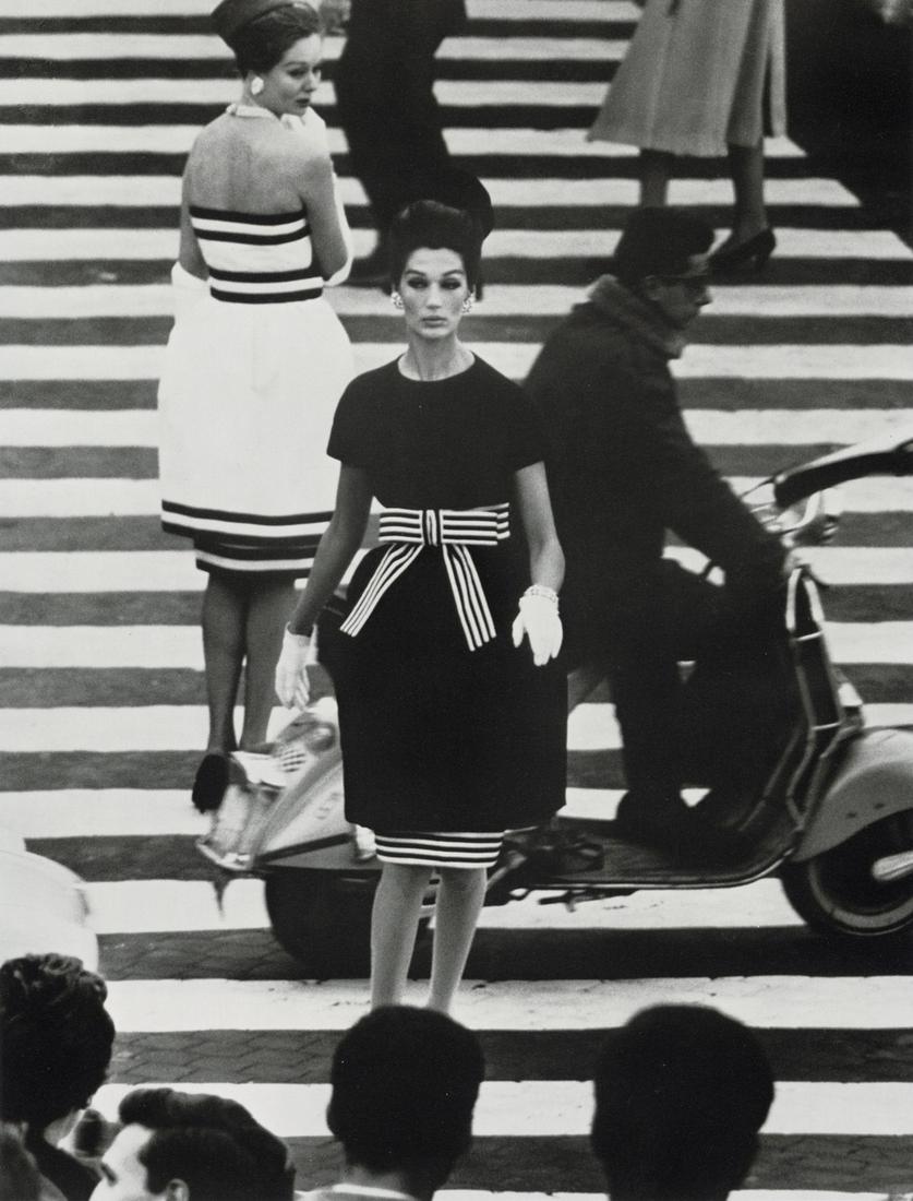 WILLIAM KLEIN - Pedestrian Crossing, Rome: Artist: William Klein Title: Pedestrian Crossing, Piazza di Spagna, Rome, 1960 Medium: Photo Litho, 1995, USA Dimensions: 6.6x8.7" Description: Heat Wax Mounted on 11x14" Conservation Board Artist Bio