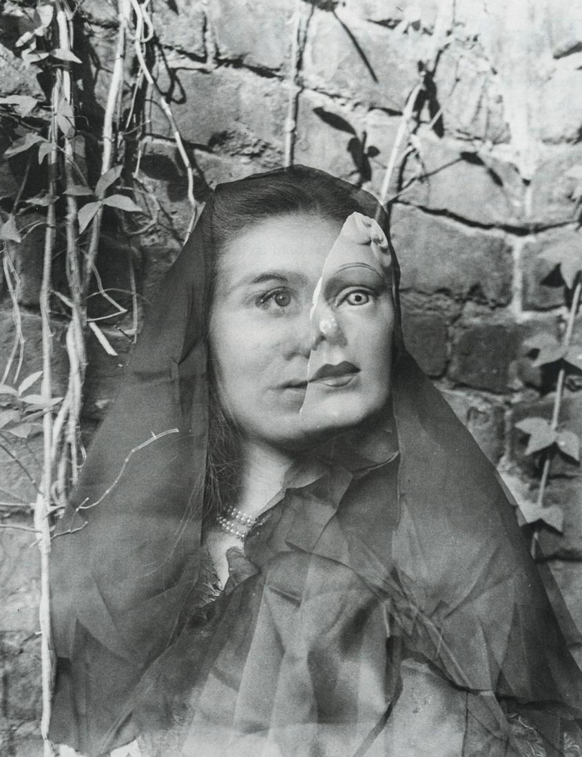 CLARENCE JOHN LAUGHLIN - The Masks Grow to Us, 1947: Artist: Clarence John Laughlin Title: The Masks Grow to Us, 1947 Medium: Photo Litho, 1973, USA Dimensions: 6.7x8.7" Description: Heat Wax Mounted on 11x14" Conservation Board Artist Bio: Clarence Joh