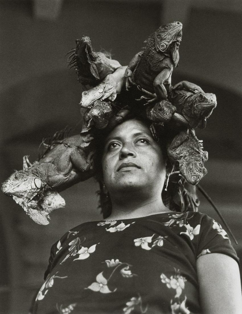 GRACIELA ITURBIDE - Our Lady of the Iguanas, 1979: Artist: Graciela Iturbide Title: Our Lady of the Iguanas, 1979 Medium: Photo Litho, 1999, Italy Dimensions: 7.35x9.5" Description: Heat Wax Mounted on 11x14" Conservation Board Artsit Bio: Graciela It