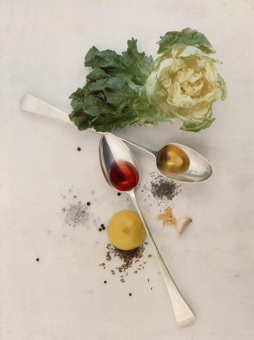 IRVING PENN - Salad Ingredients, New York, 1947: Artist: Irving Penn Title: Salad Ingredients, New York, 1947 Medium: Photo Litho, 1986, USA Dimensions: 7.35x9.8" Description: Heat Wax Mounted on 11x14" Conservation Board Artsit Bio: Irving Penn (19
