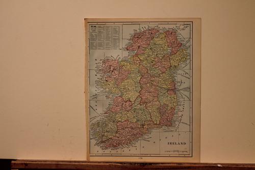 1897 Map of Ireland: Title: 1897 Map of Ireland Author: Cram Medium: Ink on Paper Dimensions: 11.5"X14.5" Description: Map of Ireland dated 1897. Engraved and published by George Cram in Chicago. Part of his World Atlas. 