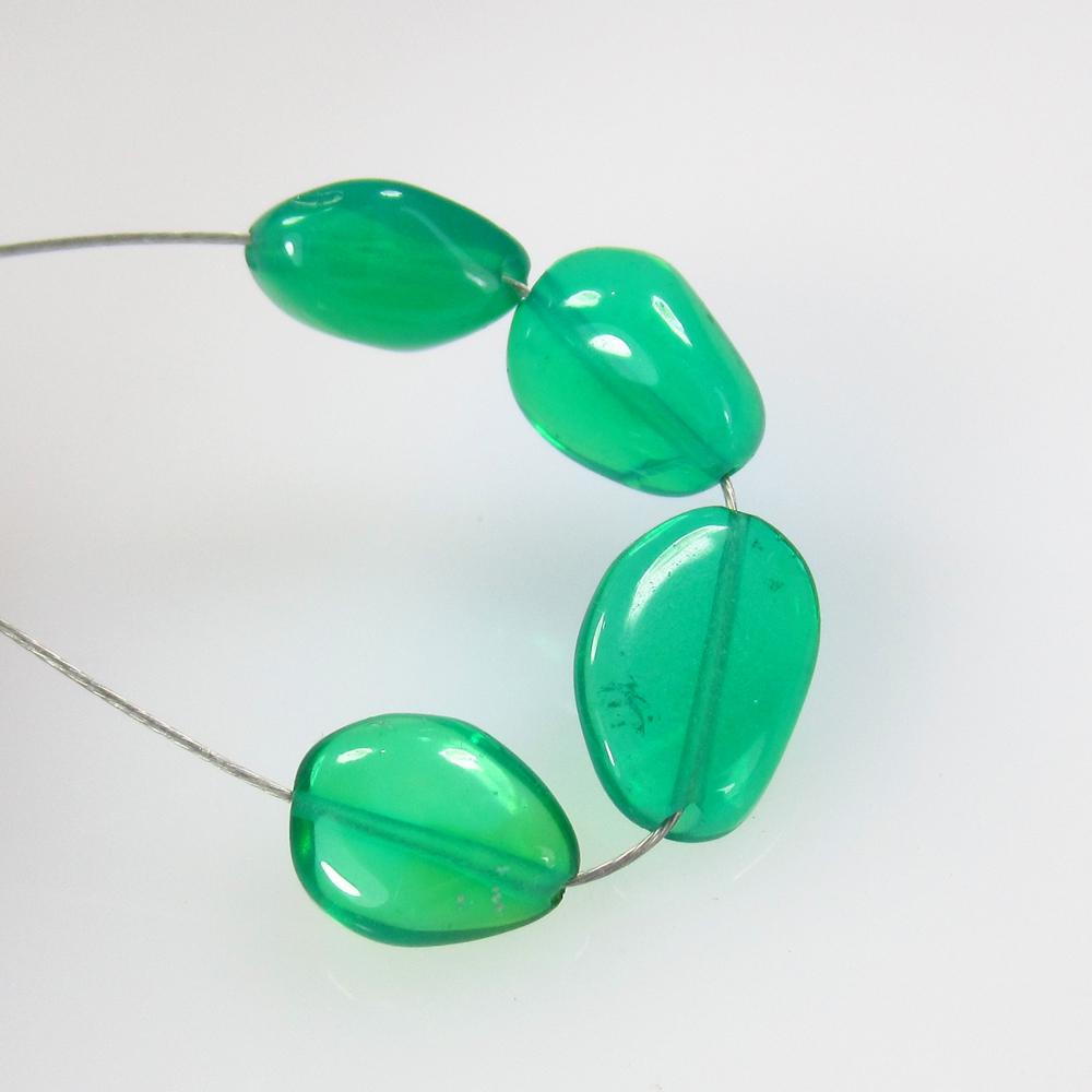 2.86 Ct Natural 4 Drilled Green Fire Opal Beads (1 of 2)