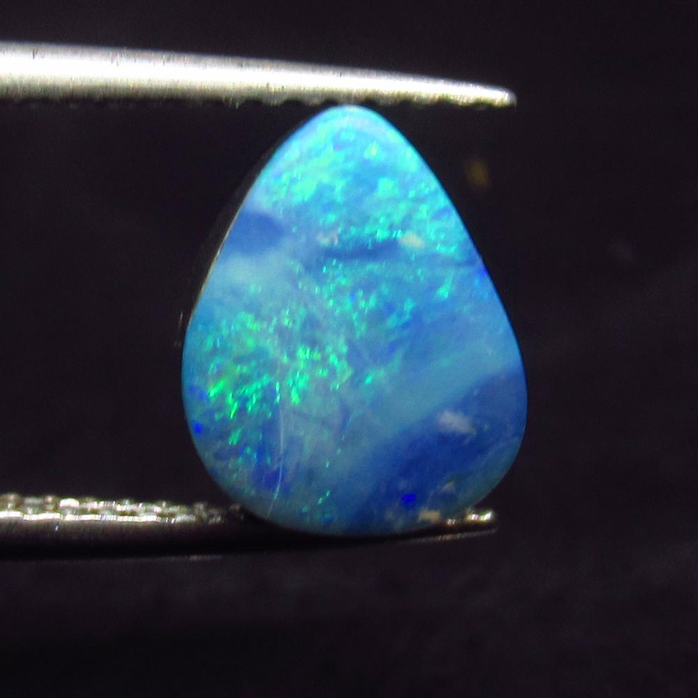 1.87 Ct Natural Australian Black Opal Pear Cabochon (1 of 2)