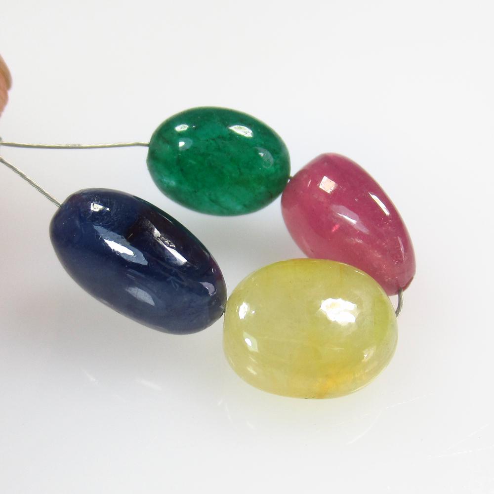 21.72 Ct Natural 4 Emerald, Ruby, Sapphire Beads (1 of 2)