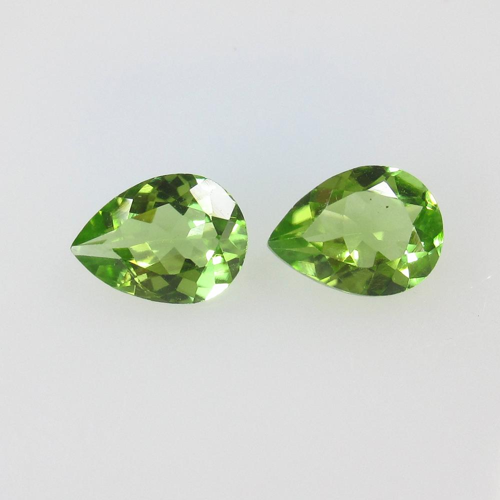 2.01 Ct Natural Pakistan Peridot Pear Pair (1 of 2)