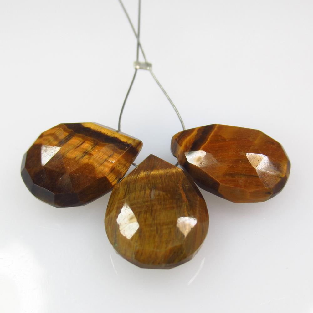 17.63 Ct Natural 3 Tiger's eye Pear Set (1 of 2)