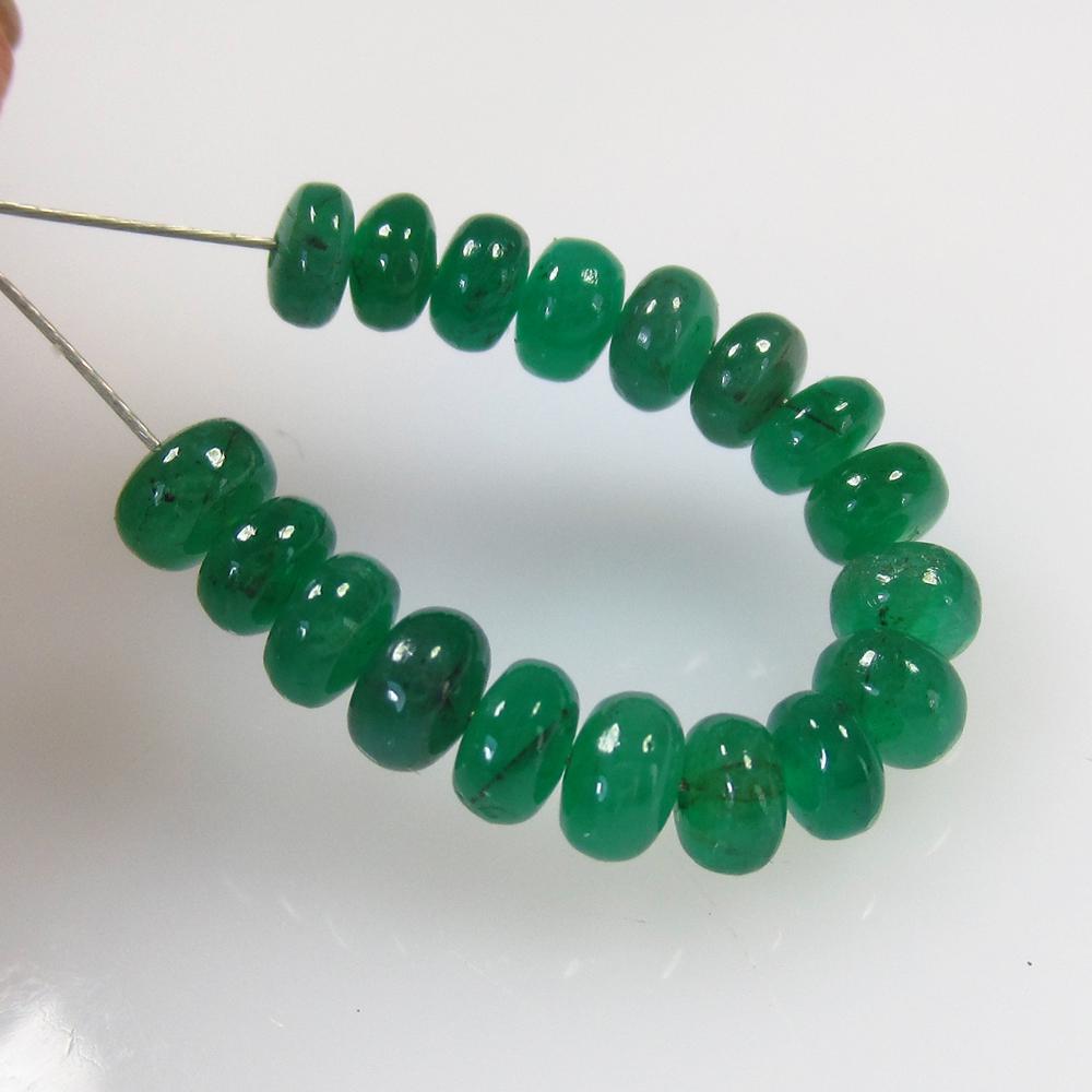 5.52 Ct Natural 18 Drilled Emerald Round Beads (1 of 2)