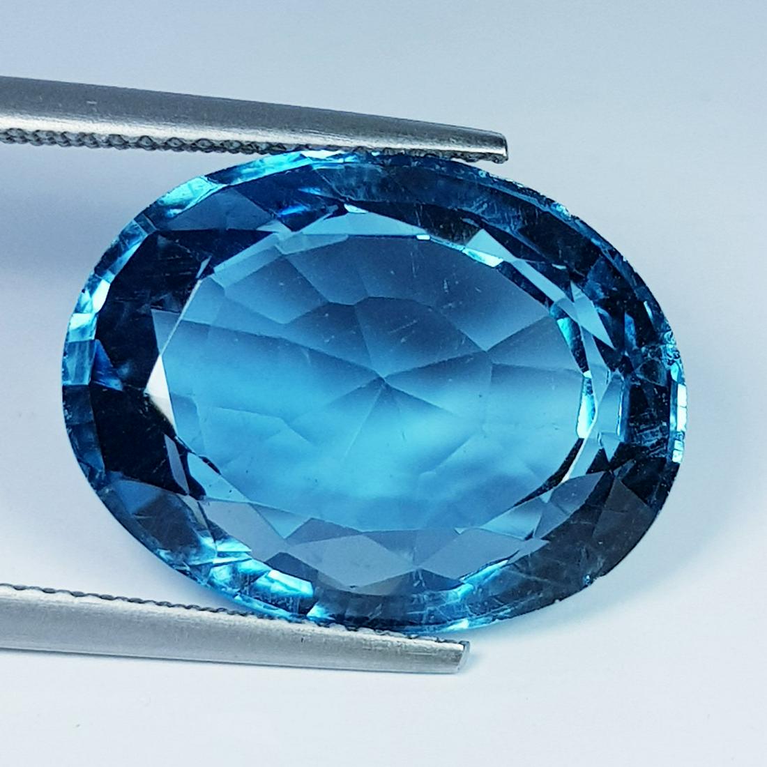 18.27 Ct Natural London Blue Topaz Oval Cut (1 of 5)
