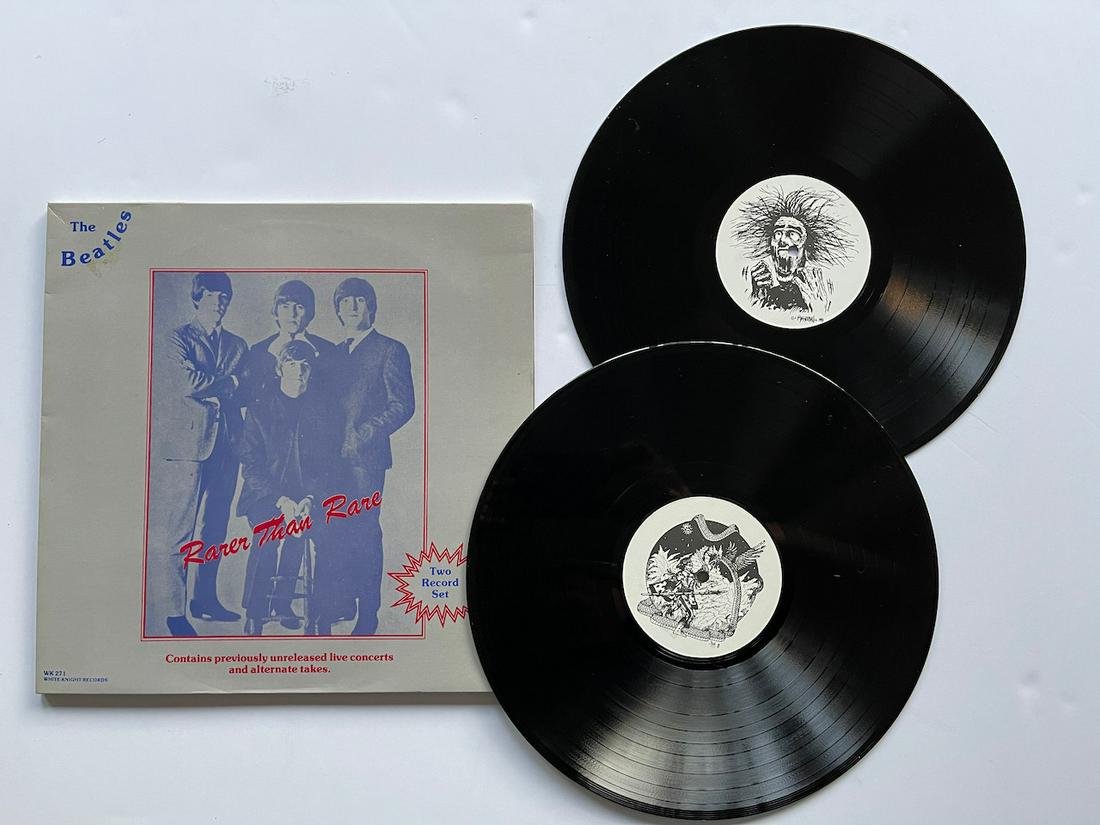 THE BEATLES RARER THAN RARE. RARE ART LABLES!: THE BEATLES RARER THAN RARE. WHITE KNIGHT RECORDS. WK271. SUPER RARE VERSION WITH ONLY IMAGES ON LABELS! The Beatles – Rarer Than Rare Label: White Knight Records – WK 271 Format: 2 × Vinyl, LP, 