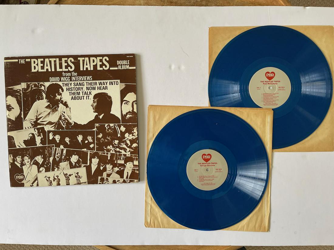 THE BEATLES TAPES FROM THE DAVID WIGG INTERVIEWS: THE BEATLES TAPES FROM THE DAVID WIGG INTERVIEWS. PBR INTERNATIONAL. PBR 7005/6. BLUE VINYL. DOUBLE SET. The Beatles / David Wigg – The Beatles Tapes From The David Wigg Interviews Label: PBR – PB