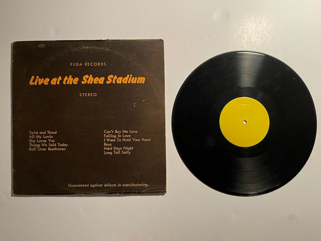 LIVE AT THE SHEA STADIUM: LIVE AT THE SHEA STADIUM. FIGA RECORDS. FIG 3A. The Beatles – Live At The Shea Stadium Label: FIGA Records – none Format: Vinyl, LP, Unofficial Release Country: Italy. Recorded At – Shea Stadium